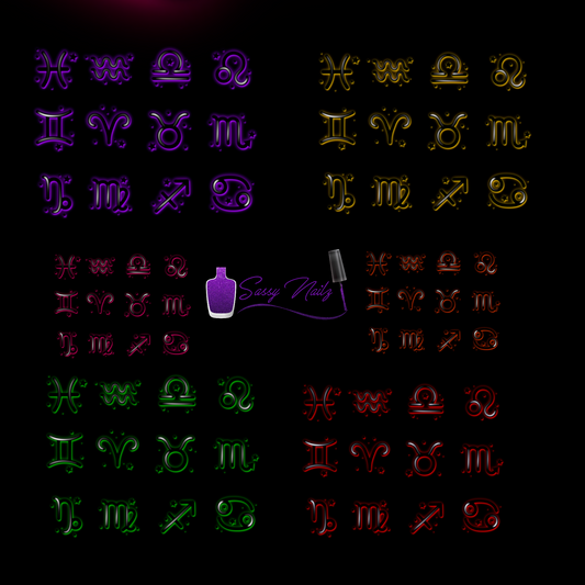 Airbrush Zodiac Nail Decals