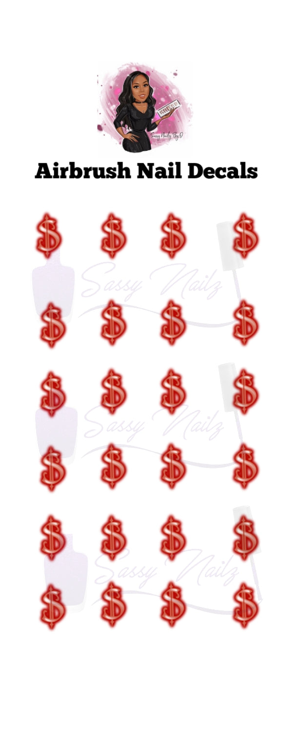Airbrush Money Sign Decals