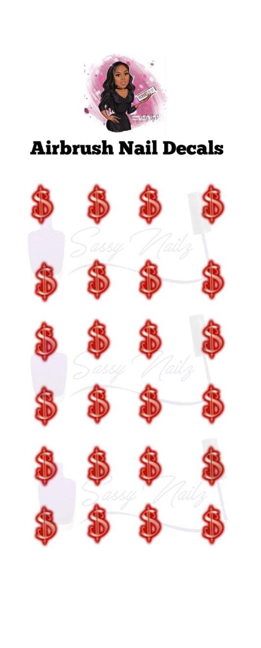 Airbrush Money Sign Decals