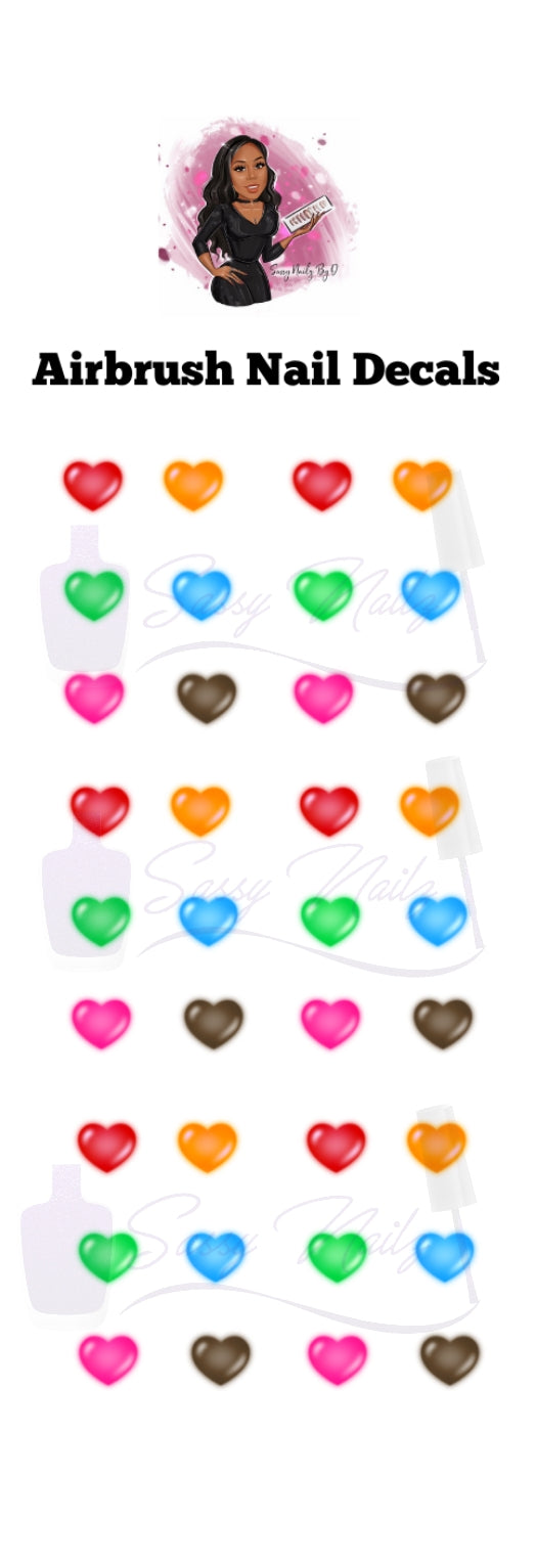 Airbrush Single Heart Decals