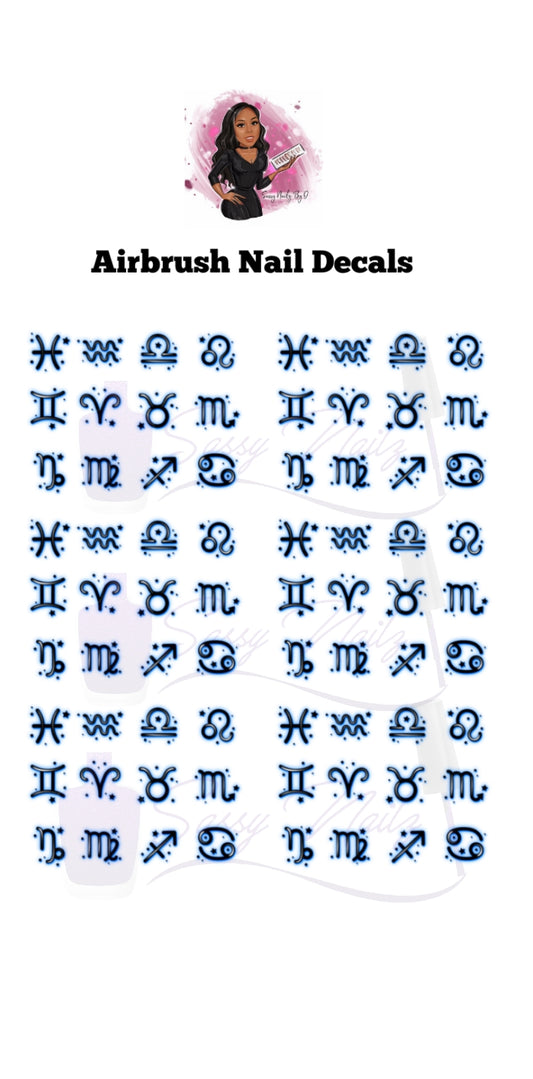 Airbrush Zodiac Nail Decals