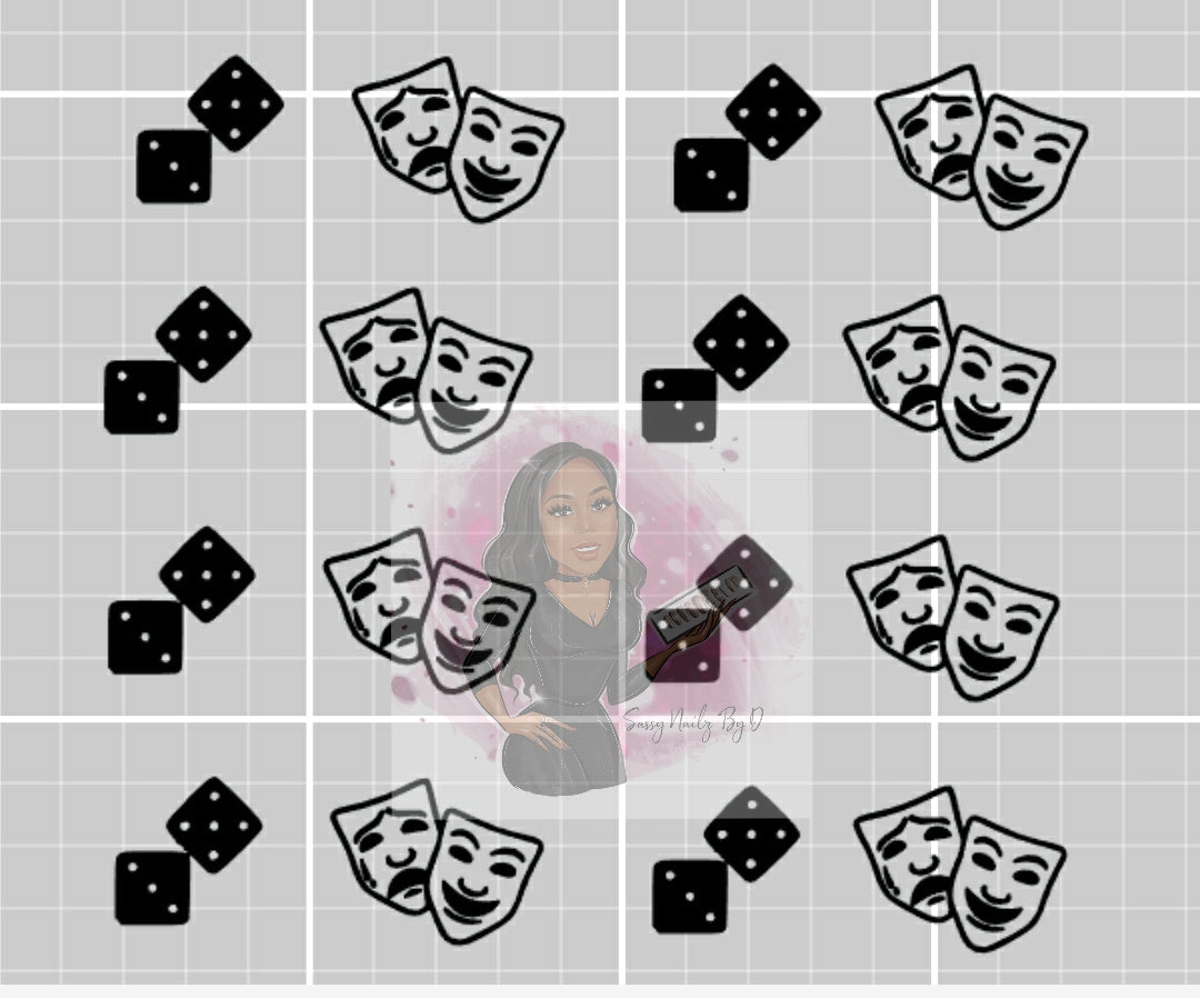 Smile/Cry Dice Stencils