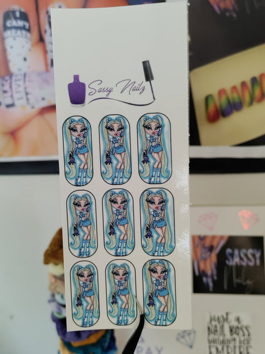 B Dolls inspired nail decals bundle