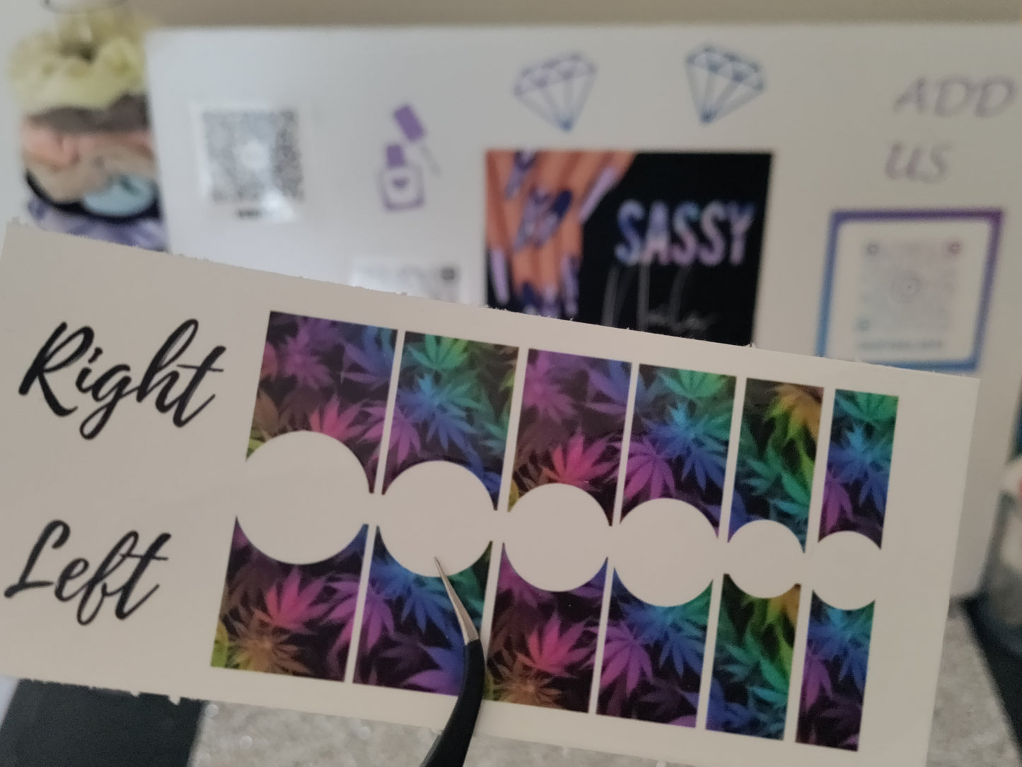 Neon 420 french nail decals