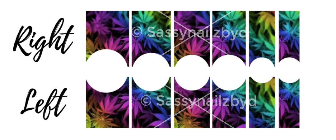 Neon 420 french nail decals