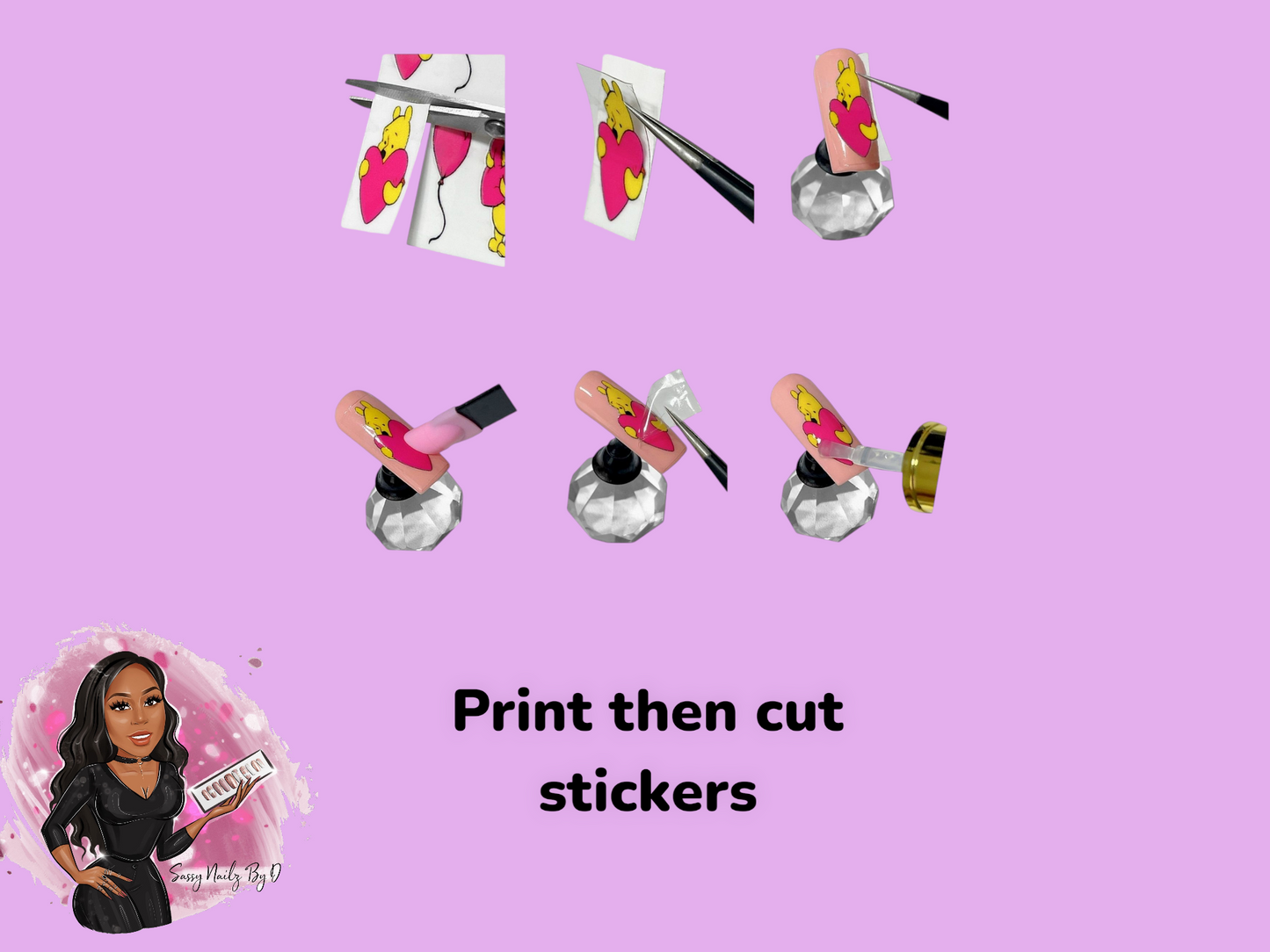 Tutorial for print then cut nail stickers