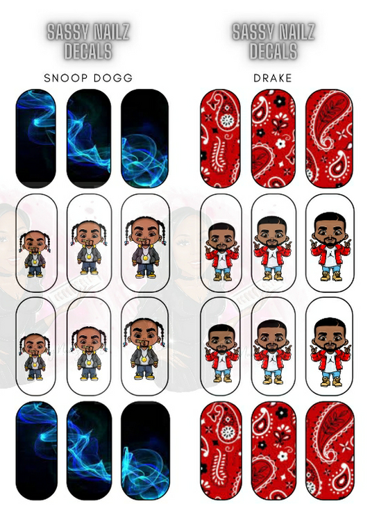 Rappers Nail Decals