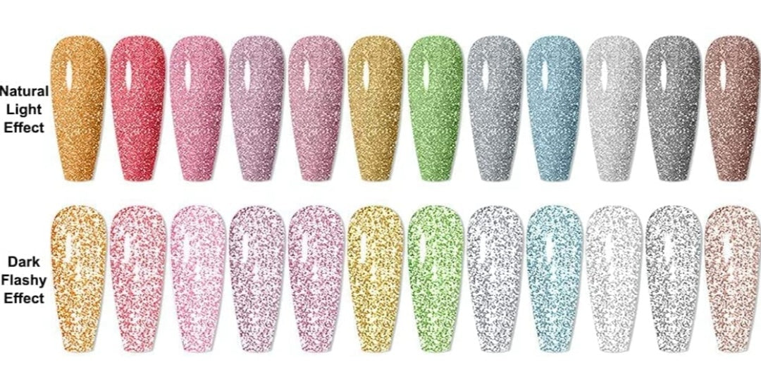 Reflective Glitter Nails