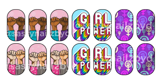 Girl Power Nail Decals